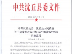 中共沈丘县委 沈丘县人民政府关于稳步推进乡村团体产权制度革新的实施意见,沈丘县乡村农业局,沈丘县农业乡村局