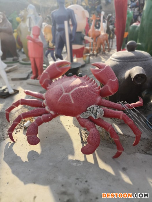 玻璃钢大龙虾雕塑迎宾龙虾螃蟹雕塑模型摆件卡通龙虾模型工艺品