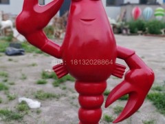 卡通龙虾雕塑  玻璃钢饭店摆件 卡通龙虾雕塑，