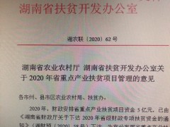 关于2020年省重点产业扶贫项目管理的意见