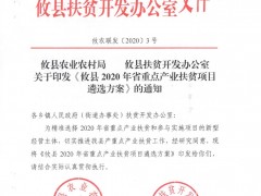 攸县2020年省重点产业扶贫项目遴选方案