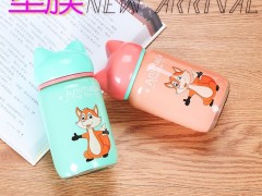 光明 玻璃瓶 覆膜狐狸杯 卡通可爱水杯