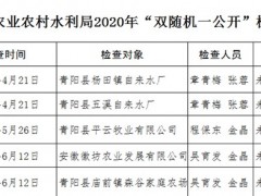 青阳县农业农村水利局2020年“双随机一地下”反省情况