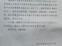 唐山市扶贫开发办公室关于拟认定唐山市扶贫产品指定营销企业的公示