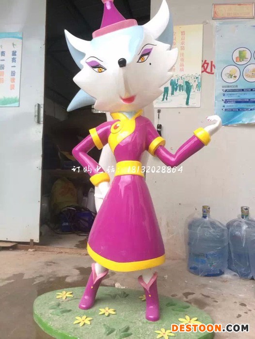狐狸雕塑玻璃钢卡通动物