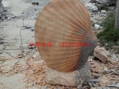 河蚌石雕，晚霞红景观石雕