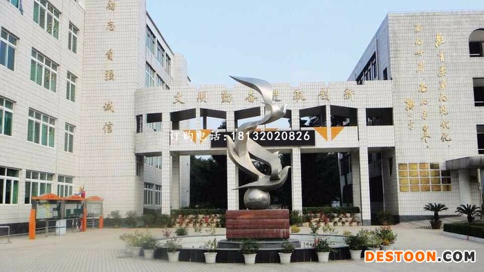 不锈钢鸽子雕塑，校园鸽子雕塑