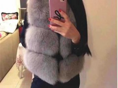 秋冬新款女士软精仿狐狸四节马甲时尚韩版大毛领背心批发厂家直销