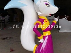狐狸女郎雕塑，玻璃钢卡通雕塑 卓景雕塑