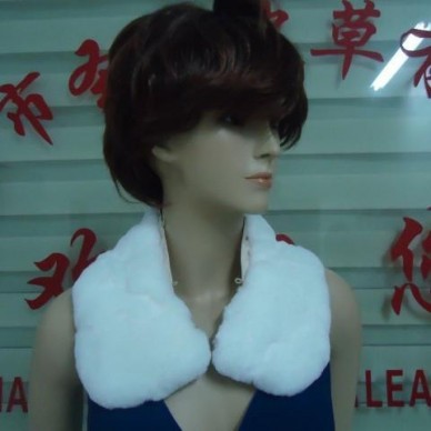 供应高品质獭兔拼皮领子 兔毛皮草毛领 大衣棉衣羽绒服配饰 领饰