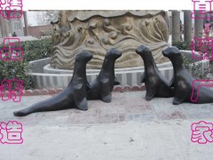大型铸铜河豚海狮海洋动物雕塑价格铸铜雕塑现货3米铜麒麟银行商厦门口摆件 大型礼品树林铜雕精品铸造厂