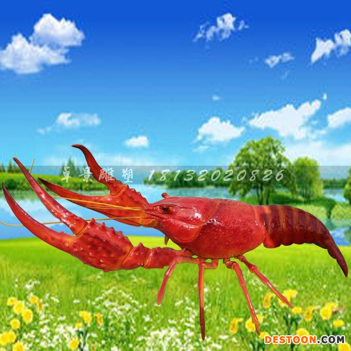 玻璃钢仿真大龙虾  饭店门口龙虾雕塑