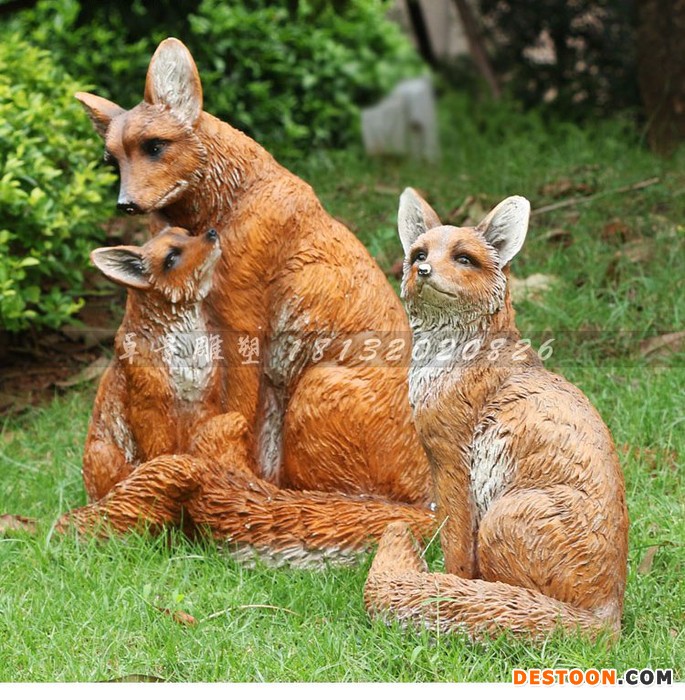 公园动物雕塑  仿真狐狸雕塑