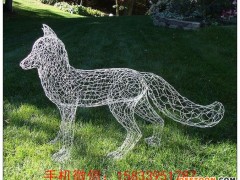 环球雕塑 不锈钢狐狸雕塑 镂空狐狸雕塑  园林动物雕塑