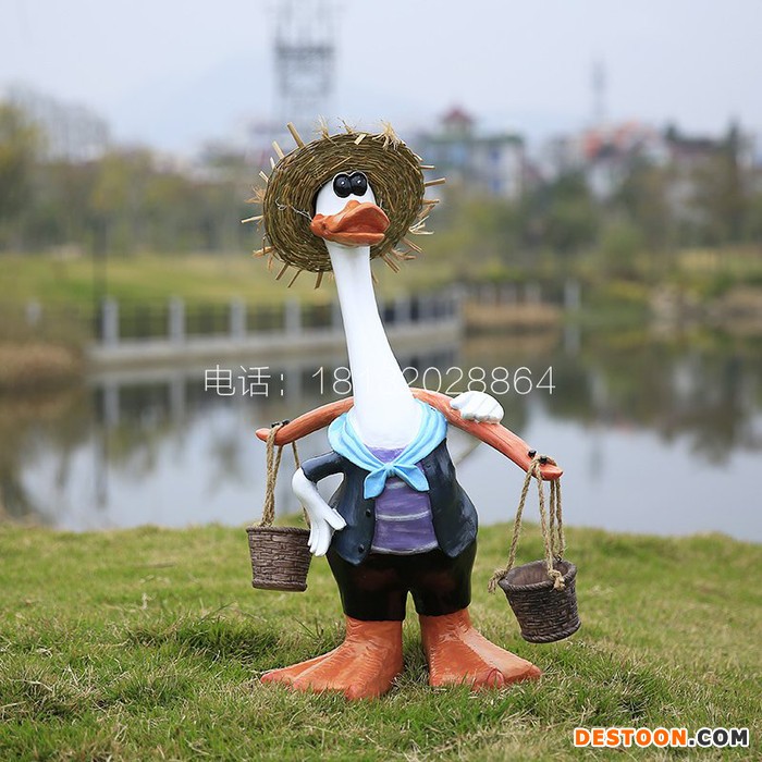 玻璃钢跳水鸭子 玻璃钢跳水鸭子