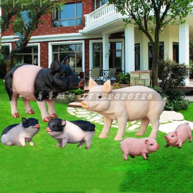 玻璃钢野猪雕塑   别墅景观摆件