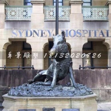 野猪铜雕 步行街动物铜雕