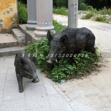 仿真野猪雕塑  公园动物摆件