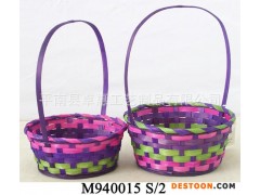 竹编复活节花篮|店庆花篮|水果篮|节日喜庆花篮 广西竹木制品