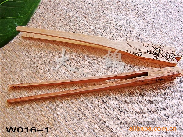 批发木雕花茶夹/冬梅/功夫茶具/茶夹/茶具礼品/普洱茶具