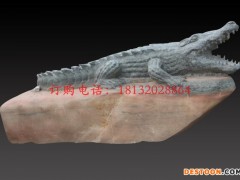 石鳄鱼雕塑，大理石鳄鱼雕塑