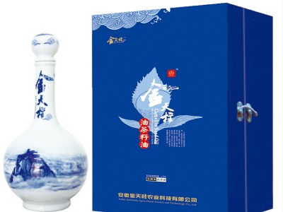 金天柱无机油茶籽油900ml瓷瓶礼盒(初榨原香)