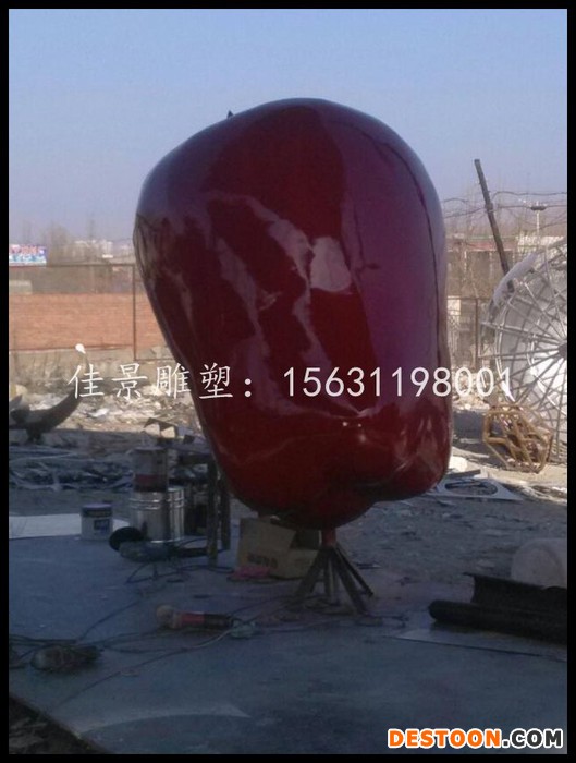 河南郑州不锈钢蛇果雕塑公园景观雕塑厂家