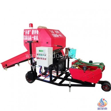 包膜青贮包装机图片     西门塔尔肉牛养殖包膜机