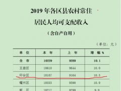 第一名！印台区2019年度农村居民人均可支配收入全市排名第一