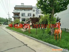 环球雕塑 梅花鹿雕塑，草坪梅花鹿雕塑