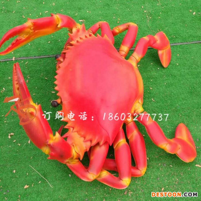 康大雕塑 大型仿真螃蟹雕塑 海洋动物大闸蟹摆件雕塑