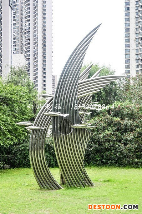 不锈钢海草鱼 小区不锈钢雕塑