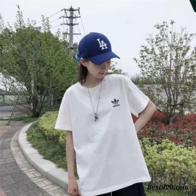 潮牌冠军阿迪斐乐男女短袖直播促销带货甩卖