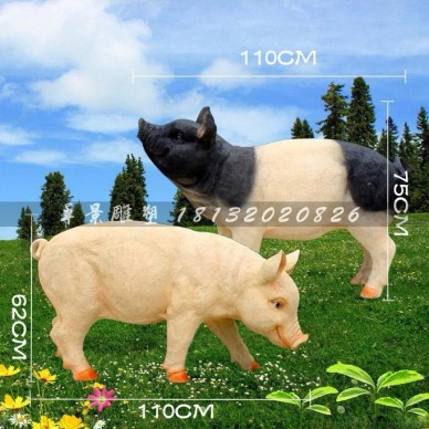 玻璃钢仿真野猪雕塑，公园动物雕塑