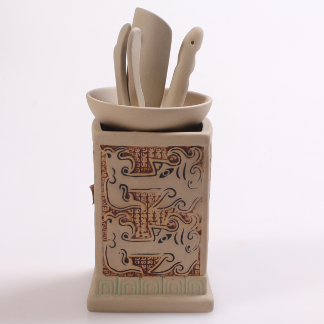 【中国茗茶】 陶瓷茶道鱼龙传 茶道 茶道配件 中国茶茶具 六君子