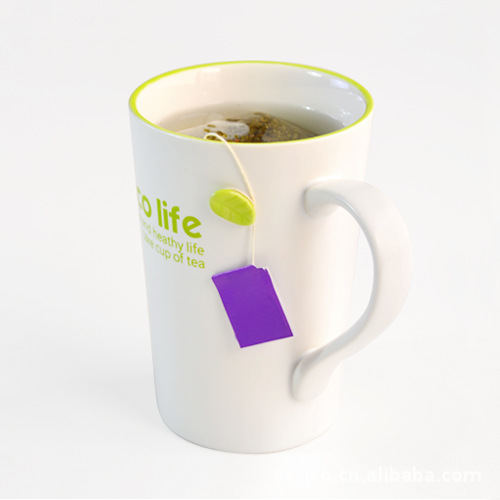 奇库 ONEDAY陶叶杯 挂茶包/陶瓷杯 哑光釉/手柄 马克杯 黄绿色