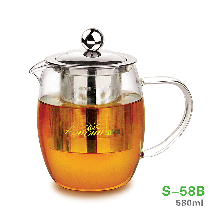 金尚品 不锈钢内耐热玻璃壶 花茶壶 红茶泡 绿茶泡 耐高温玻璃杯